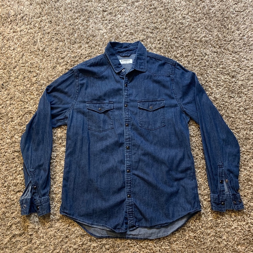 Express Men’s Denim Shirt Snap Buttons